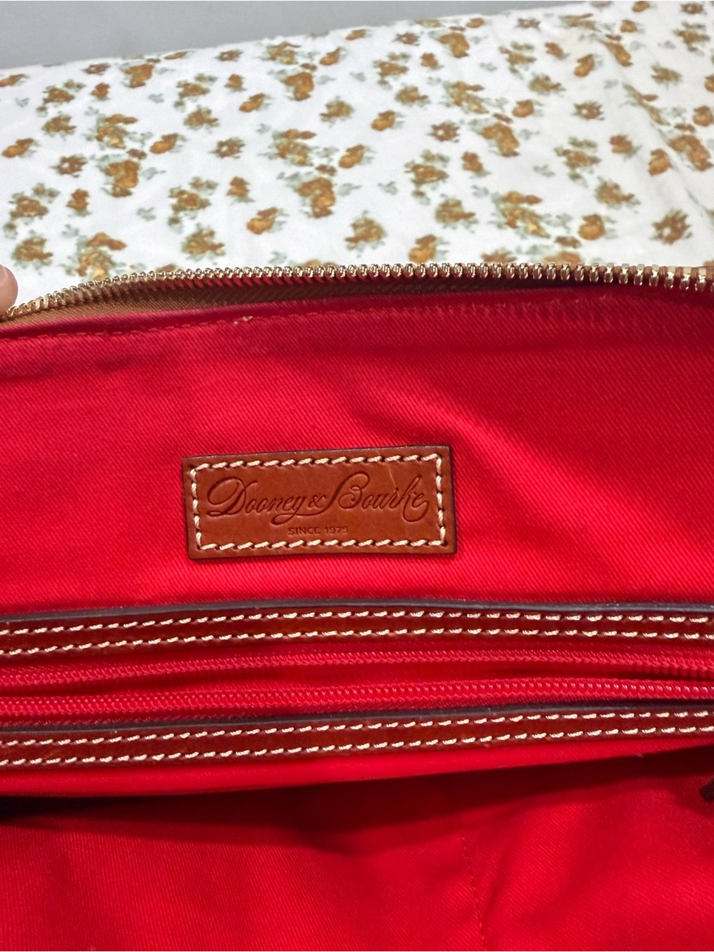 Dooney & Bourke Dark Brown Pebbled Leather Satchel - Picture 10 of 10